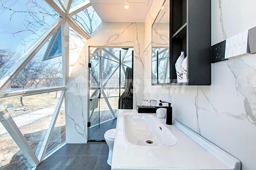 glass igloo bathroom